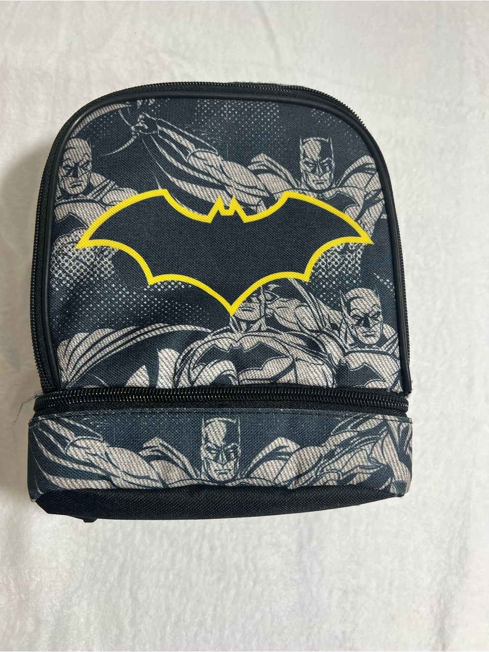 Batman Logo Black Lunch Bag with Yellow Accent-NWOT